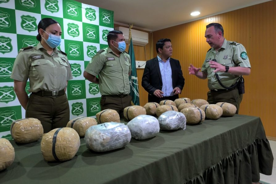 Dos detenidos y más de 40 mil dosis de marihuana fueron sacados de circulación de las calles de Calama