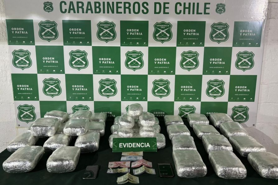 Dos detenidos y 50 kilos de drogas decomisada tras fiscalización de narcoequipajes